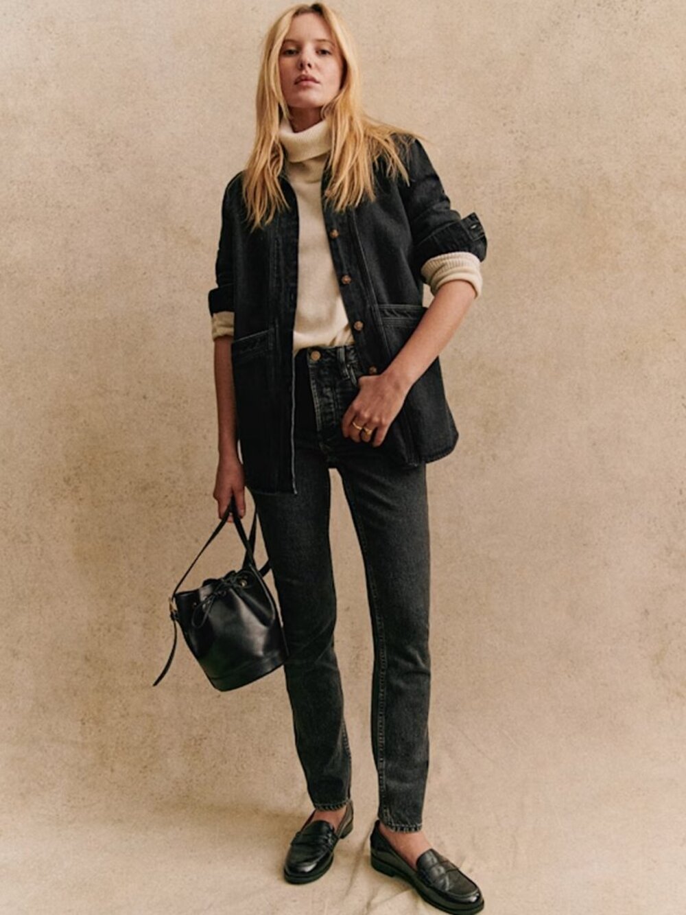 Sezane Will Jacket in Washed Black - Size XS - Picture 6 of 6
